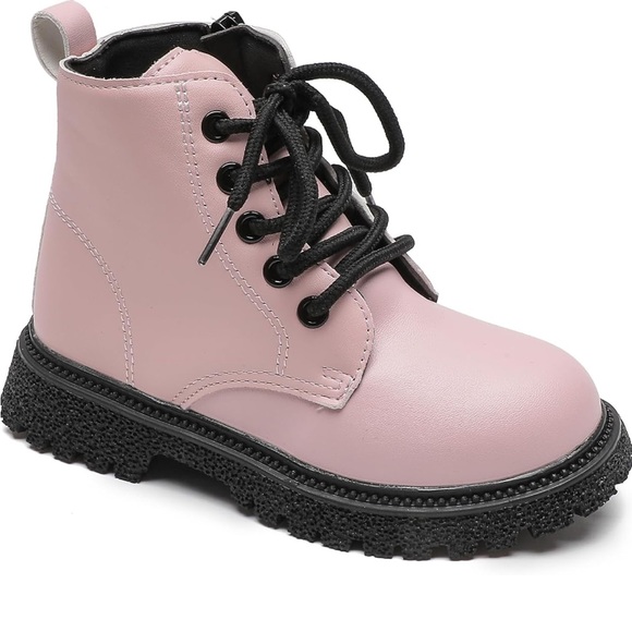 Leather Combat Zipper Lace Up Boots - Picture 2 of 8